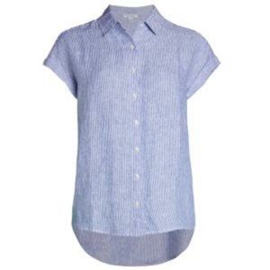 Pure Navy pin striped linen shirt, xs